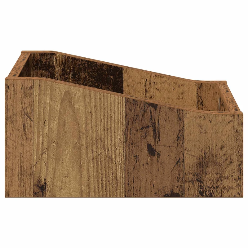 Caixa de Discos LP 2 unid. Madeira antiga 23 x 33 x 16 cm