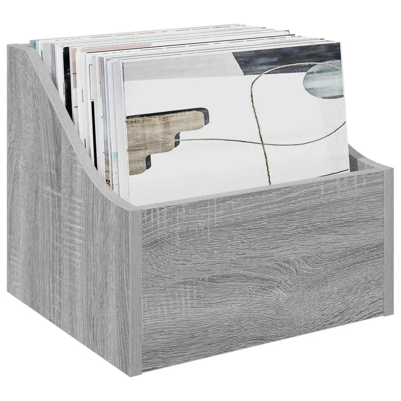 Caixa de Discos LP 2 unid. Sonoma cinzento 37 x 33 x 32 cm