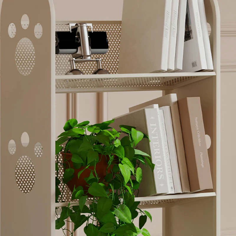 Modern Minimalist Corrosion Resistant Rectangular Iron Movable Rolling Storage Shelf 3-Tier For Study