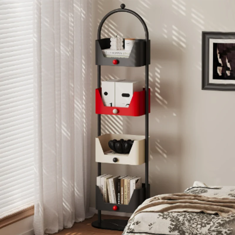 Modern Minimalist Arch-Shaped Iron Marble Storage Shelf 4-Tier For Living Room