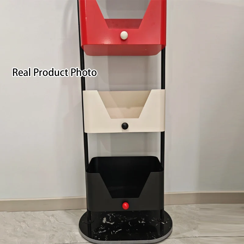 Modern Minimalist Arch-Shaped Iron Marble Storage Shelf 4-Tier For Living Room