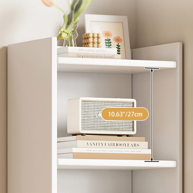 Modern Minimalist Rectangular Medium Density Fiberboard Bookshelves 3/4/5-Tier For Living Room