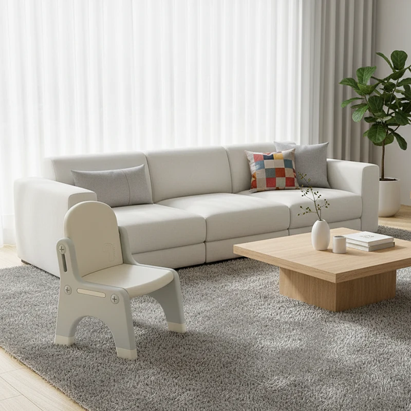 Modern Minimalist Curved Polyethylene Kids' Chair Backrest For Living Room