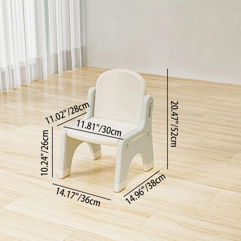 Modern Minimalist Curved Polyethylene Kids' Chair Backrest For Living Room