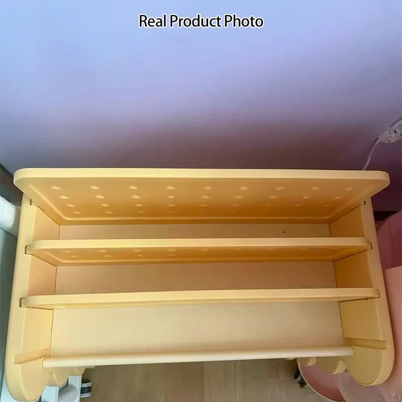 Contemporary Creative Cheese Design Plastic Movable Kids Adjustable Divider Bookshelf 2-Tier For Bedroom