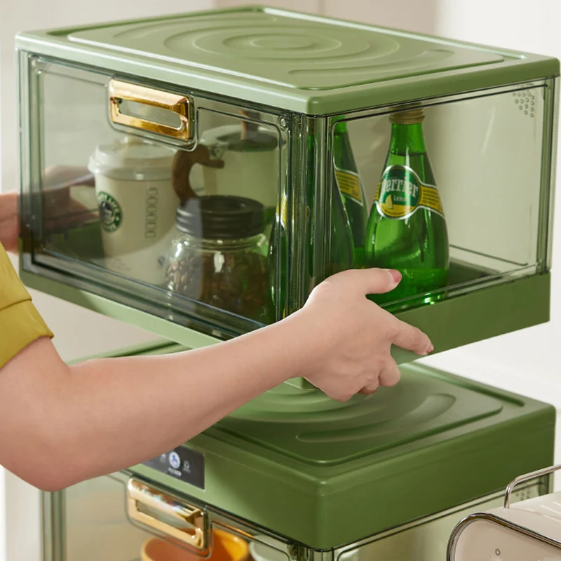 Modern Minimalist Rectangular PE PET Storage Cabinet 1-Storage For Kitchen & Dining Room