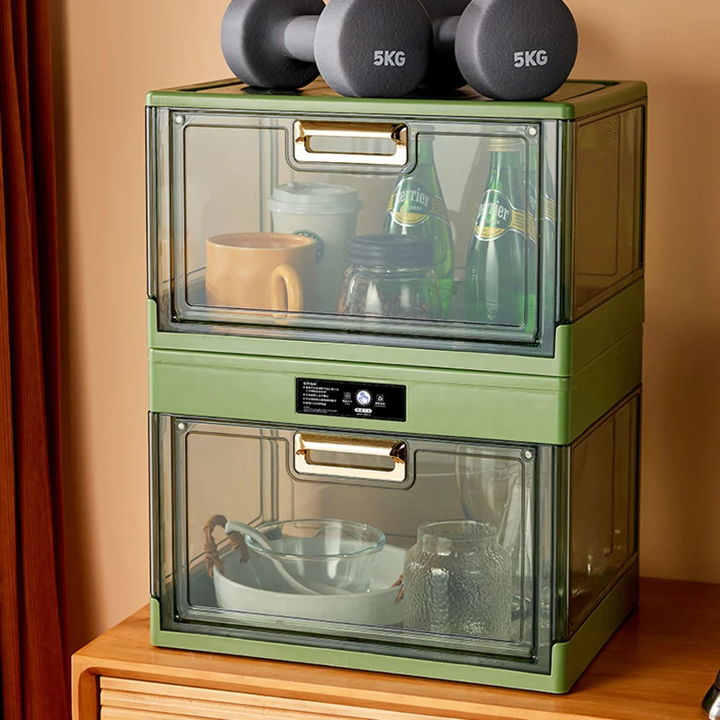 Modern Minimalist Rectangular PE PET Storage Cabinet 1-Storage For Kitchen & Dining Room