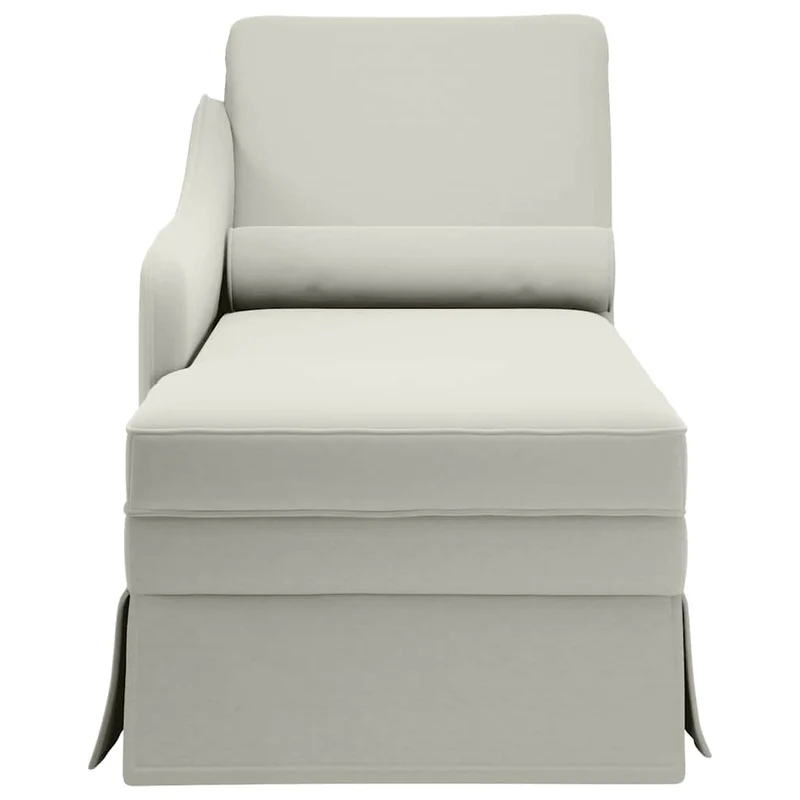 Chaise lounge c/ reforço/apoio de braços direito veludo creme