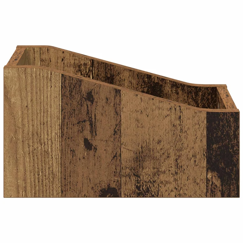 Caixa de Discos LP 2 unid. Madeira antiga 18 x 32 x 18 cm