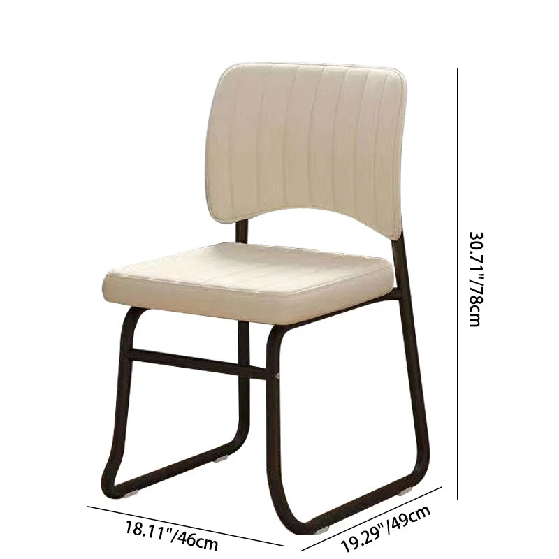 Modern Minimalist Square Faux Leather Steel Stackable Desk Chair Backrest For Home Office