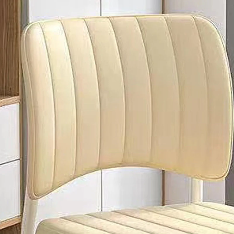 Modern Minimalist Square Faux Leather Steel Stackable Desk Chair Backrest For Home Office