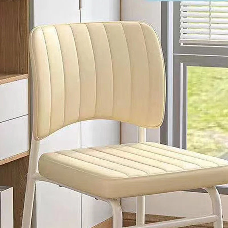 Modern Minimalist Square Faux Leather Steel Stackable Desk Chair Backrest For Home Office