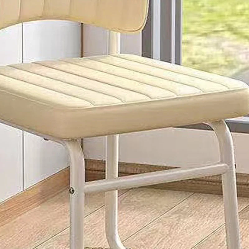 Modern Minimalist Square Faux Leather Steel Stackable Desk Chair Backrest For Home Office