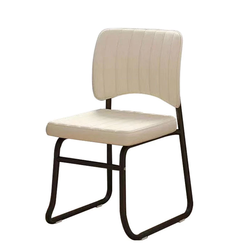 Modern Minimalist Square Faux Leather Steel Stackable Desk Chair Backrest For Home Office