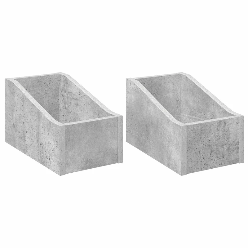 Caixa de Discos LP 2 unid. Cinzento Cimento 18 x 32 x 18 cm