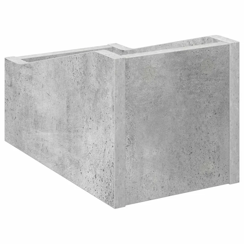 Caixa de Discos LP 2 unid. Cinzento Cimento 18 x 32 x 18 cm
