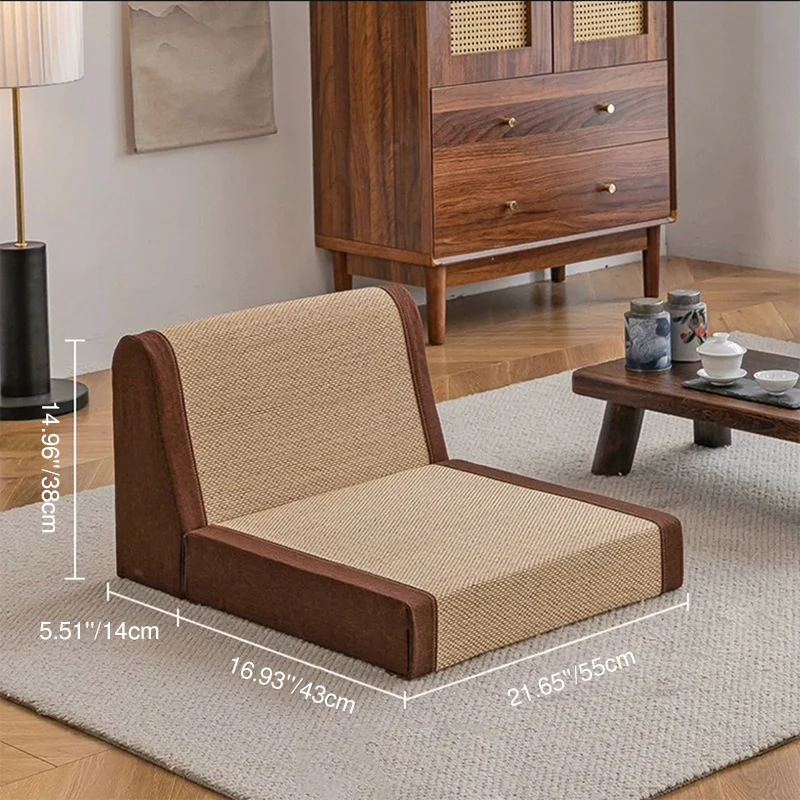 Traditional Japanese Tatami Rectangular Bamboo Sponge Lounge Chair Backrest For Living Room