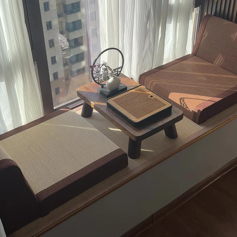 Traditional Japanese Tatami Rectangular Bamboo Sponge Lounge Chair Backrest For Living Room