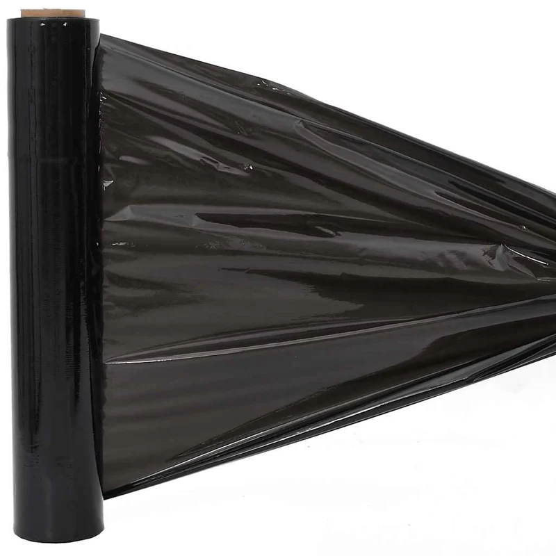 Película extensível 2 unid preto 30 μm 50 cm x 150 m