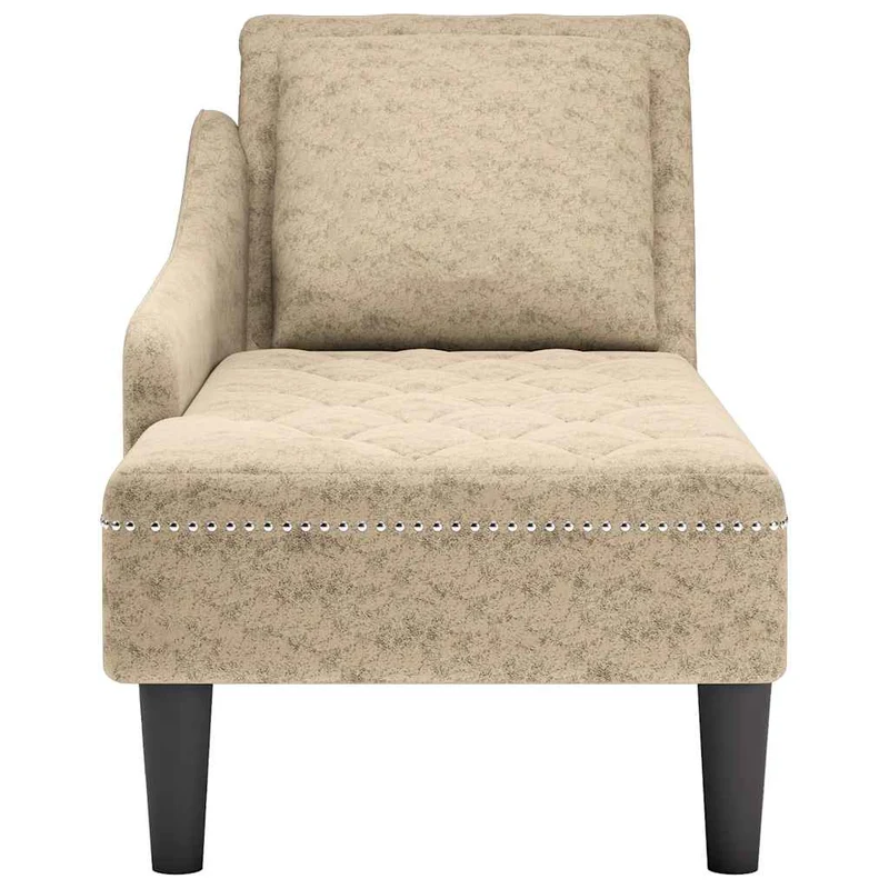 Chaise lounge c/ almofada/apoio braços direito couro artificial