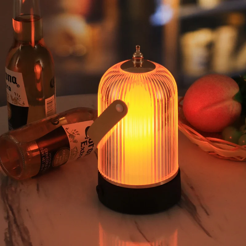 Modern Minimalist Birdcage-Shaped Iron Acrylic LED Night Light Table Lamp For Bedroom