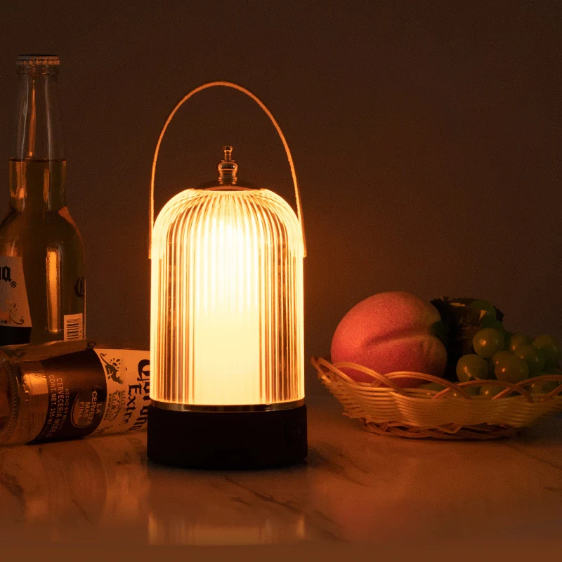 Modern Minimalist Birdcage-Shaped Iron Acrylic LED Night Light Table Lamp For Bedroom