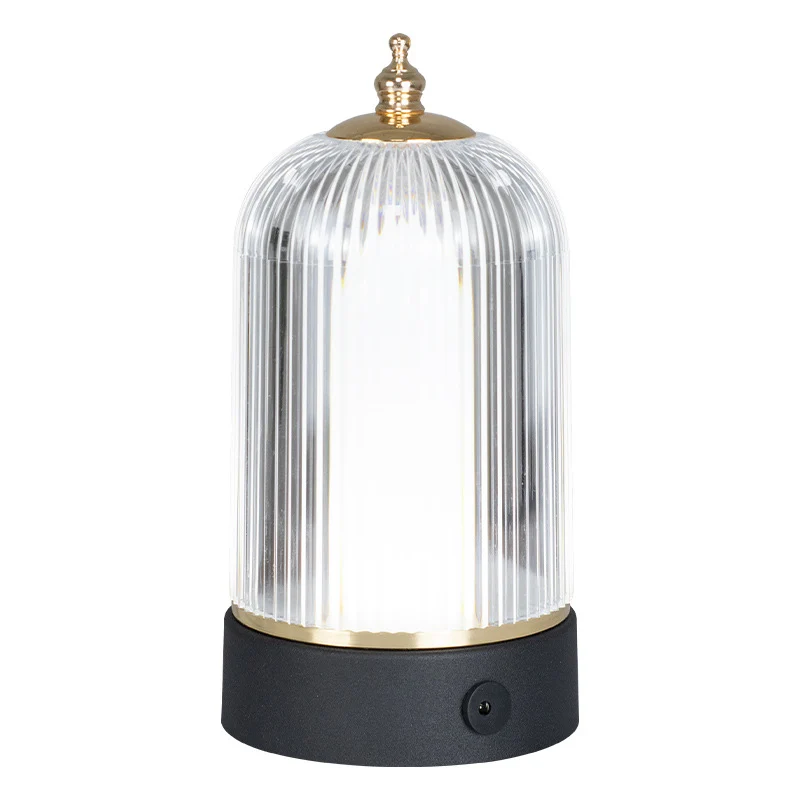Modern Minimalist Birdcage-Shaped Iron Acrylic LED Night Light Table Lamp For Bedroom
