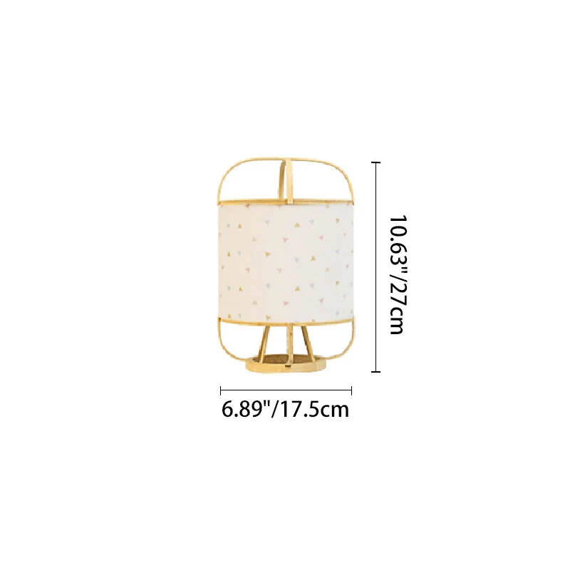Traditional Japanese Bamboo Imitation Vellum Round 1-Light Table Lamp For Study