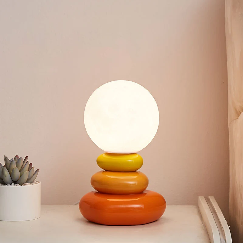 Modern Art Deco Spherical Oval Ceramic Glass 1-Light Table Lamp For Bedroom