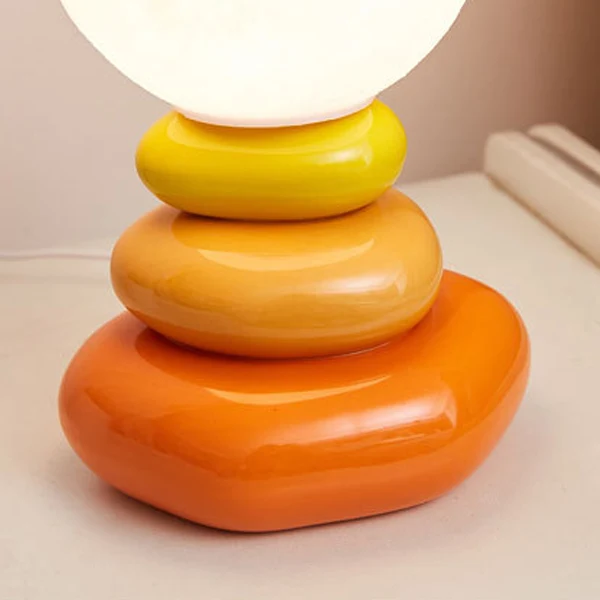 Modern Art Deco Spherical Oval Ceramic Glass 1-Light Table Lamp For Bedroom