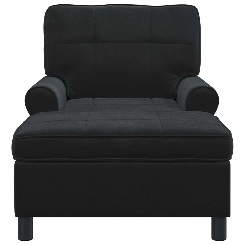 Chaise Lounge Preto Veludo 91 x 157 x 91 cm