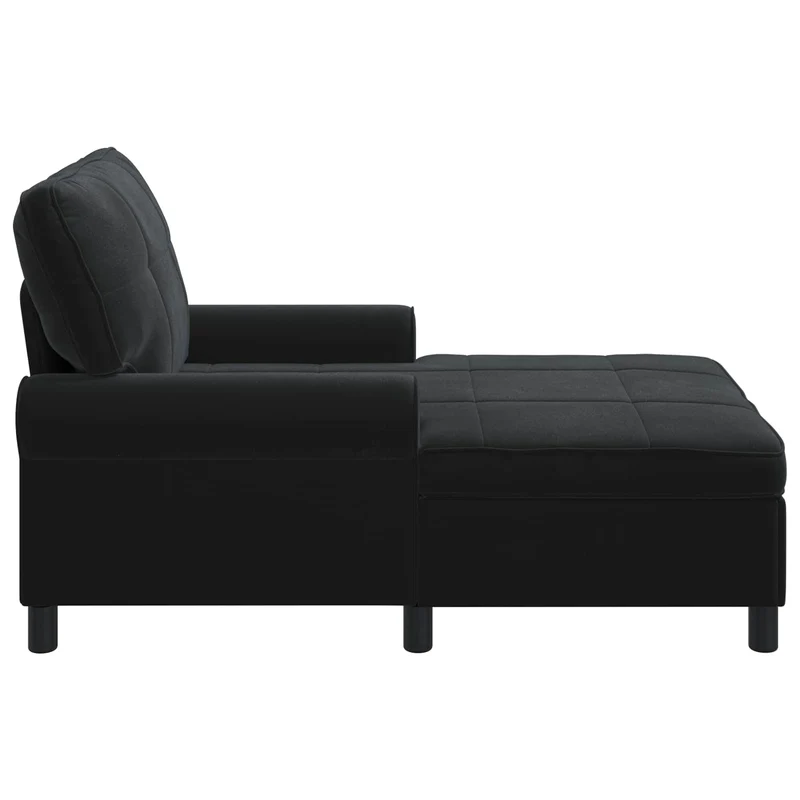 Chaise Lounge Preto Veludo 91 x 157 x 91 cm