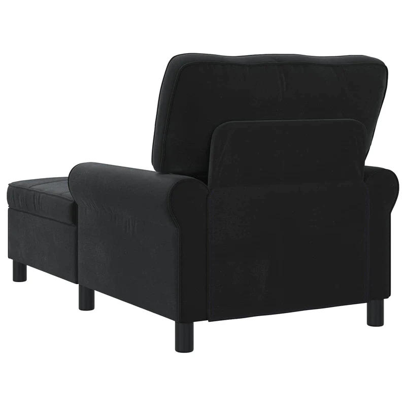 Chaise Lounge Preto Veludo 91 x 157 x 91 cm
