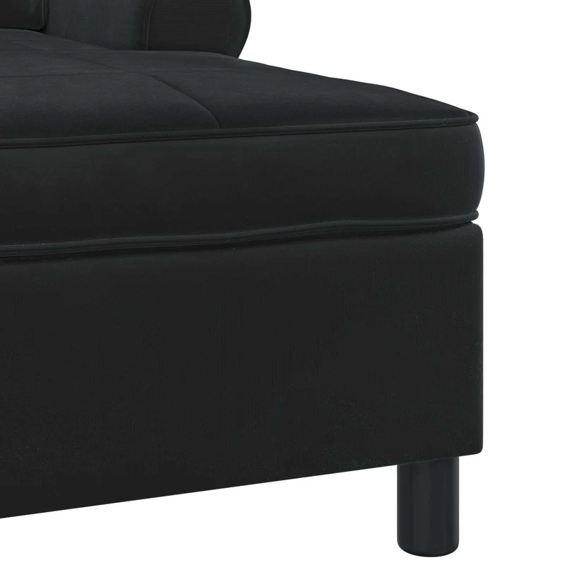 Chaise Lounge Preto Veludo 91 x 157 x 91 cm