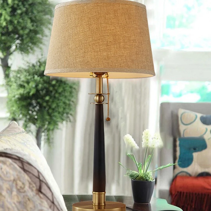 Contemporary Luxury Iron Fabric Round 1-Light Table Lamp For Bedroom