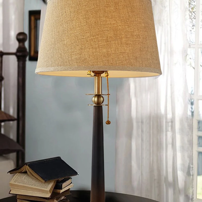 Contemporary Luxury Iron Fabric Round 1-Light Table Lamp For Bedroom
