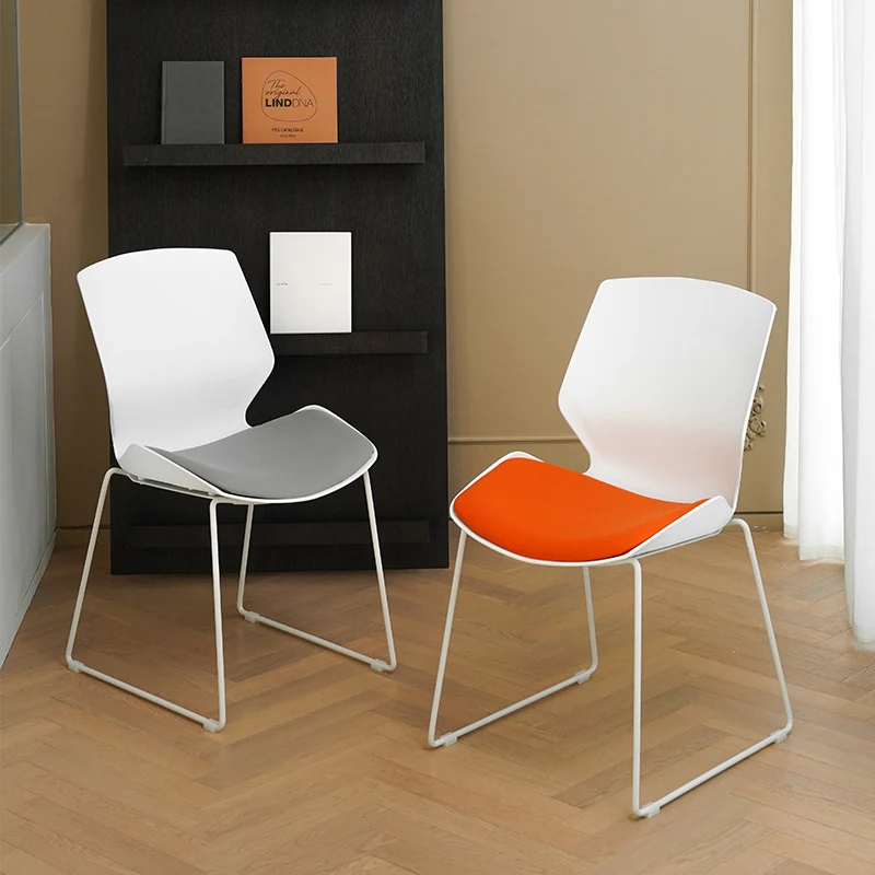 Contemporary Simplicity Mesh Fabric Sponge PP Curved Back Desk Chair Backrest Armless Stackable For Home Office