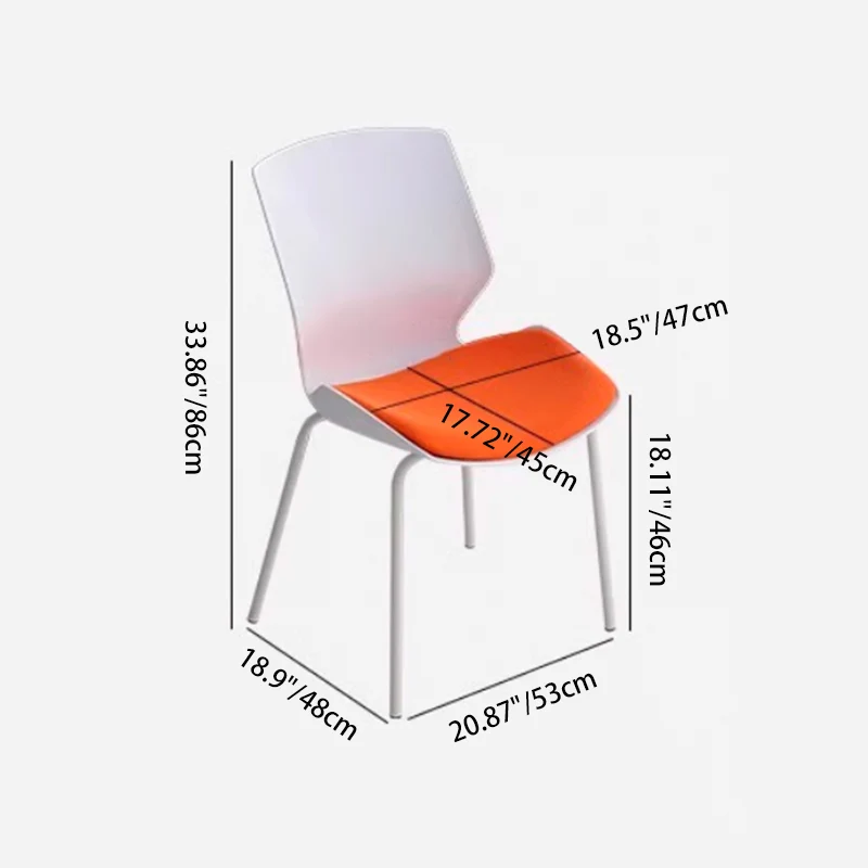 Contemporary Simplicity Mesh Fabric Sponge PP Curved Back Desk Chair Backrest Armless Stackable For Home Office