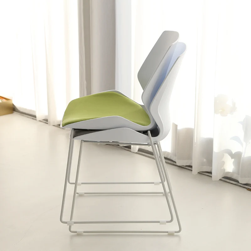 Contemporary Simplicity Mesh Fabric Sponge PP Curved Back Desk Chair Backrest Armless Stackable For Home Office