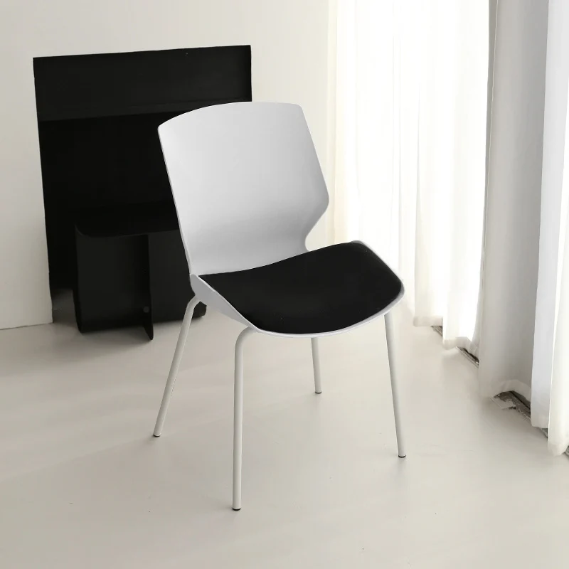 Contemporary Simplicity Mesh Fabric Sponge PP Curved Back Desk Chair Backrest Armless Stackable For Home Office