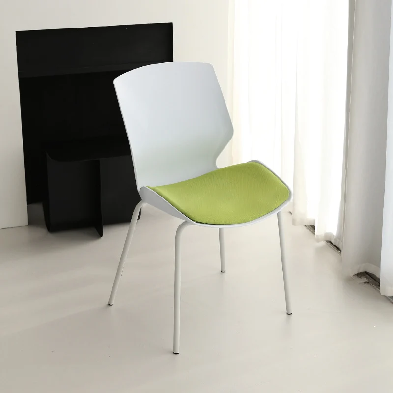Contemporary Simplicity Mesh Fabric Sponge PP Curved Back Desk Chair Backrest Armless Stackable For Home Office