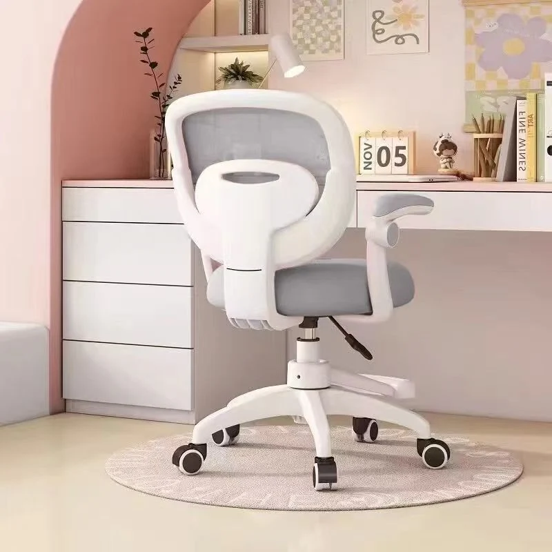 Modern Minimalist Kids Fabric Nylon Plastic Stainless Steel Mid-Back Height Adjustable Desk Chair Backrest Armrest Footrest For Home Office