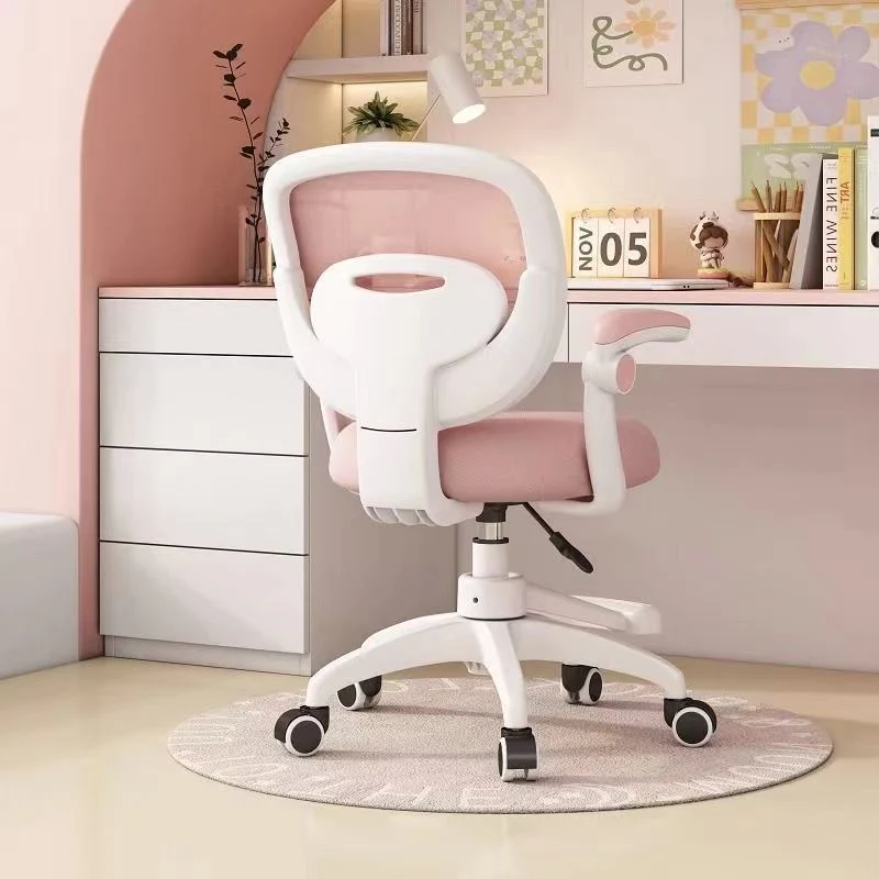 Modern Minimalist Kids Fabric Nylon Plastic Stainless Steel Mid-Back Height Adjustable Desk Chair Backrest Armrest Footrest For Home Office