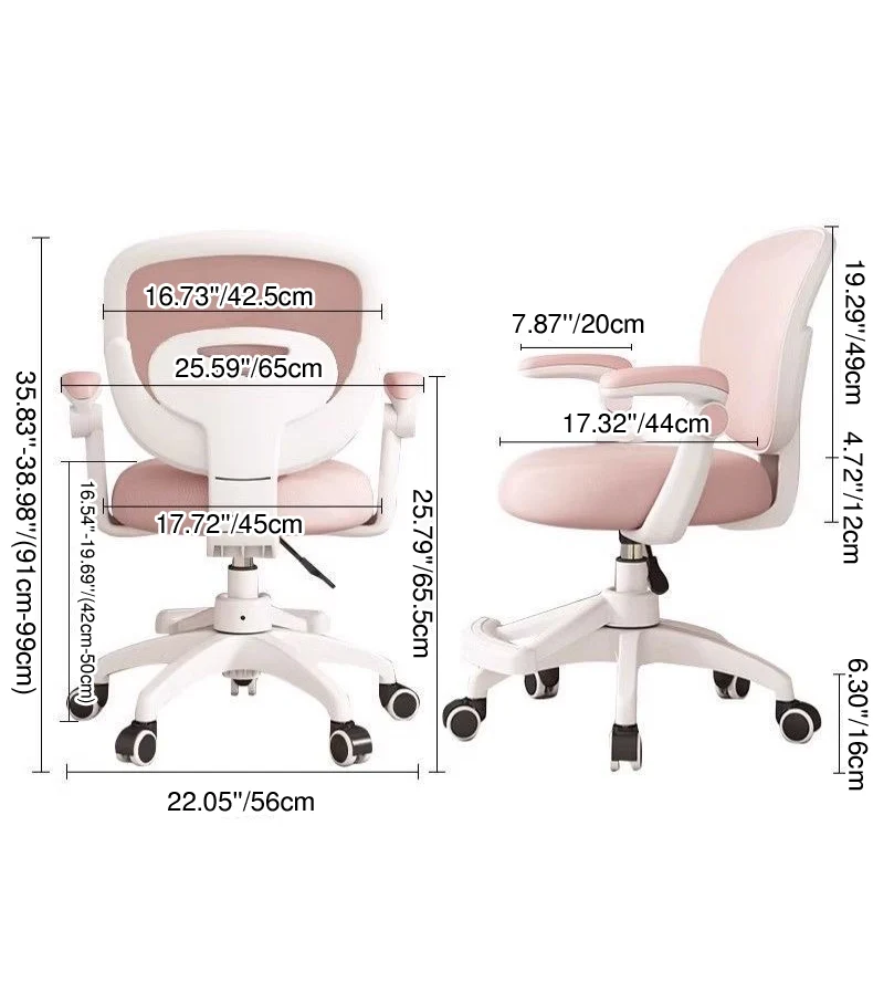 Modern Minimalist Kids Fabric Nylon Plastic Stainless Steel Mid-Back Height Adjustable Desk Chair Backrest Armrest Footrest For Home Office