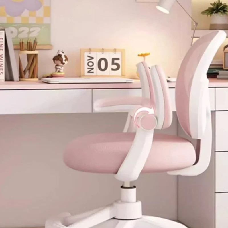 Modern Minimalist Kids Fabric Nylon Plastic Stainless Steel Mid-Back Height Adjustable Desk Chair Backrest Armrest Footrest For Home Office