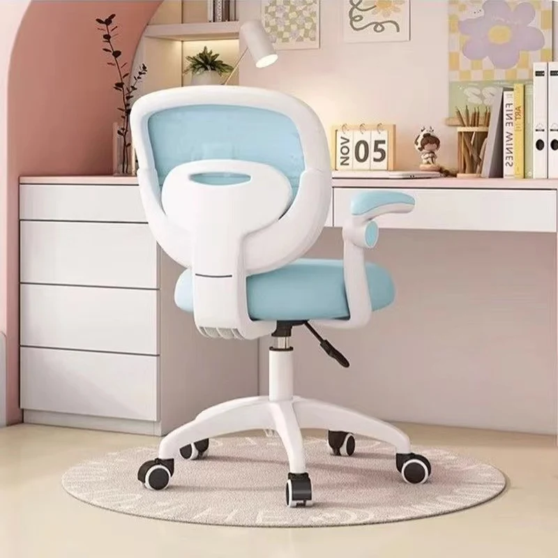 Modern Minimalist Kids Fabric Nylon Plastic Stainless Steel Mid-Back Height Adjustable Desk Chair Backrest Armrest Footrest For Home Office