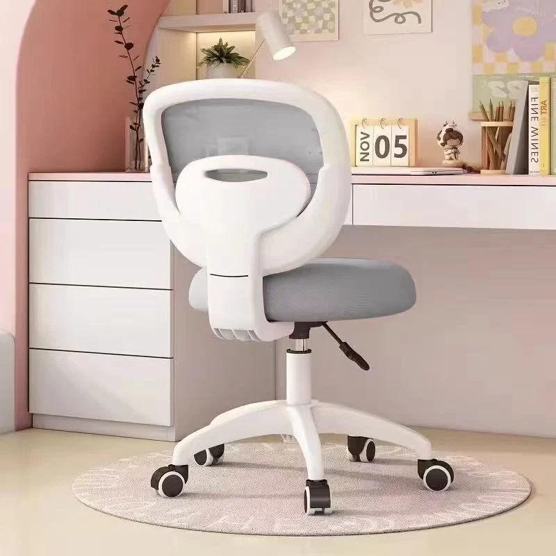 Modern Minimalist Kids Fabric Nylon Plastic Stainless Steel Mid-Back Height Adjustable Desk Chair Backrest Armrest Footrest For Home Office