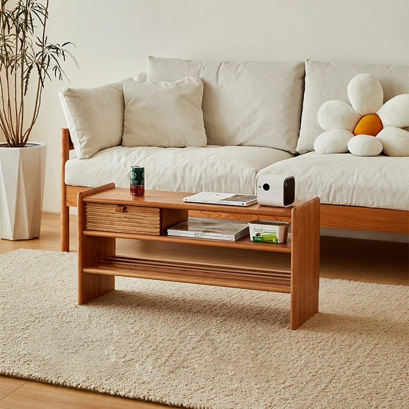 Modern Minimalist Rectangular Linen Cotton Cherry Wood Sponge Versatile Bench Backless Armless For Entryway