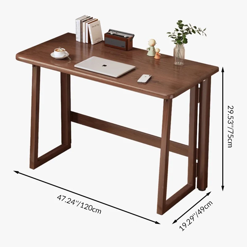 Traditional Chinese Rectangular Medium Density Fiberboard Carbon Steel Foldable Desks For Home Office