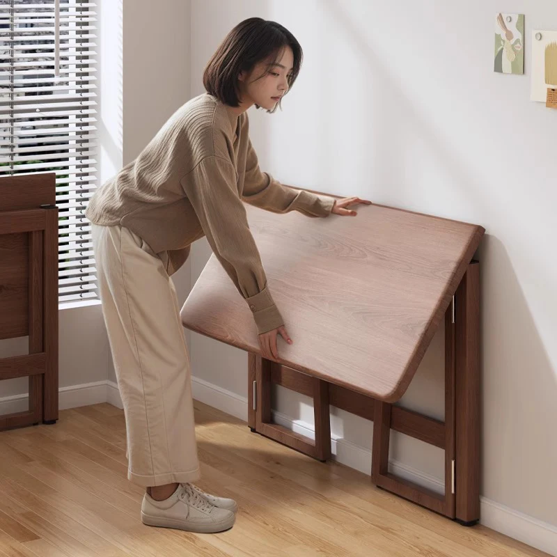 Traditional Chinese Rectangular Medium Density Fiberboard Carbon Steel Foldable Desks For Home Office